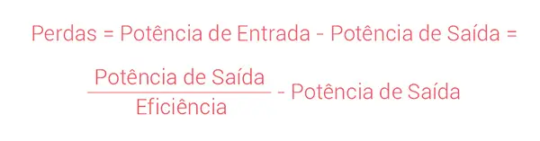 Fórmula de cálculo das perdas de energia nos processos de conversão