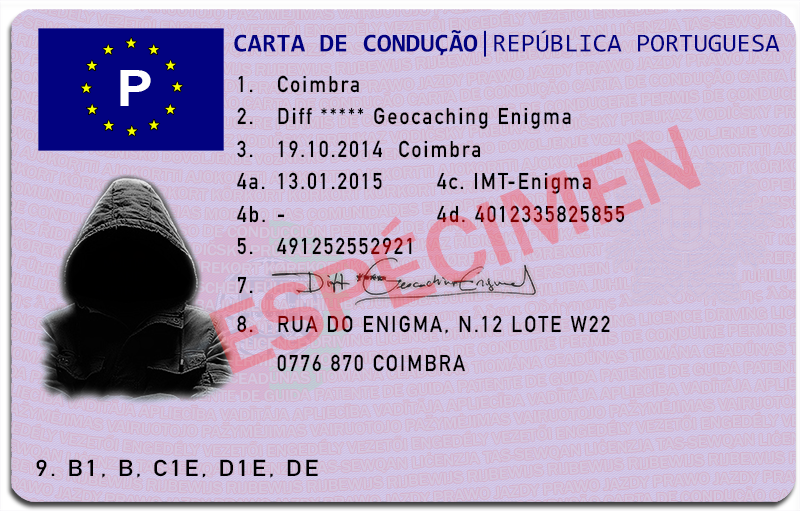 GC5K734 Carta de Condução - Drivers License (Unknown Cache 