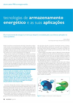 Artigo sobre Tecnologias de armazenamento energético e as suas aplicações