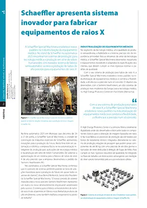 Artigo sobre Schaeffler apresenta sistema inovador para fabricar equipamentos de raios X