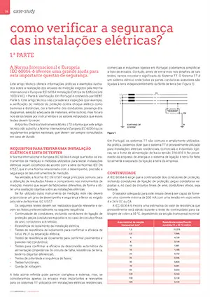 Artigo sobre como verificar a segurança das instalações elétricas