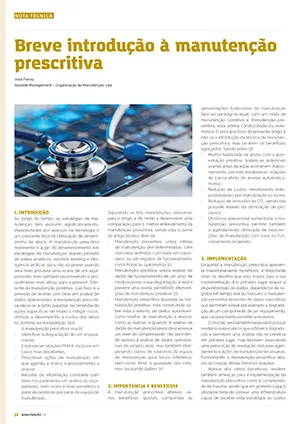 Artigo sobre breve introdução à manutenção prescritiva