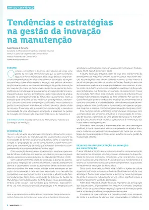 Artigo sobre Tendências e estratégias na gestão da inovação na manutenção