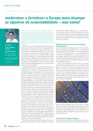 Artigo sobre modernizar e fortalecer a Europa para alcançar os objetivos de sustentabilidade – mas como?