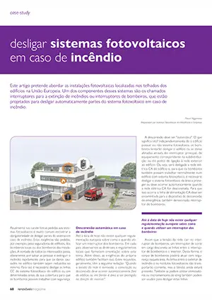 Artigo sobre desligar sistemas fotovoltaicos em caso de incêndio