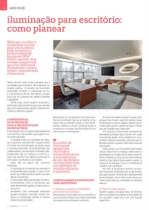 Artigo sobre iluminação para escritório: como planear