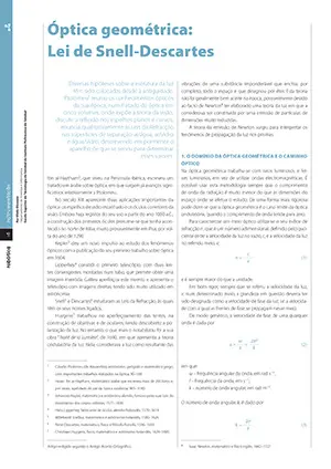 Artigo sobre óptica geométrica: Lei de Snell-Descartes