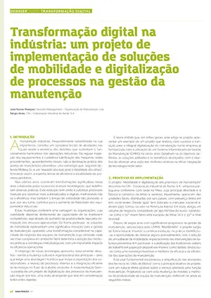 Artigo sobre transformação digital na indústria