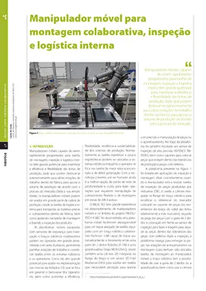 Artigo sobre Manipulador móvel para montagem colaborativa, inspeção e logística interna