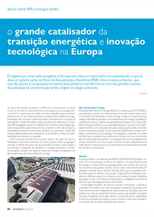 Artigo sobre o catalisador da transição energética e inovação tecnológica na Europa
