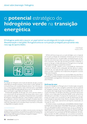 Artigo sobre Potencial estratégico do hidrogénio verde na transição energética