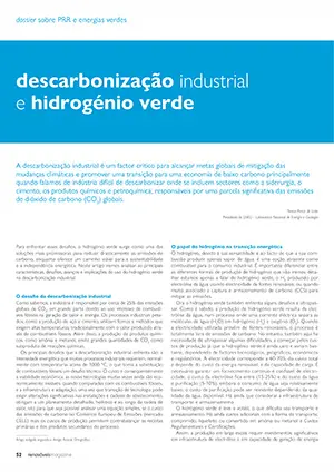 Artigo sobre descarbonização industrial e hidrogénio verde