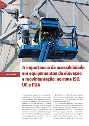 Artigo sobre acessibilidade em equipamentos de elevação e movimentação