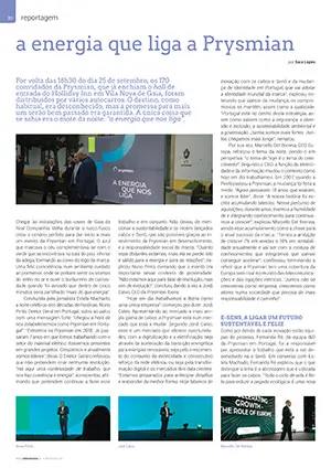 Reportagem sobre a energia que liga a Prysmian