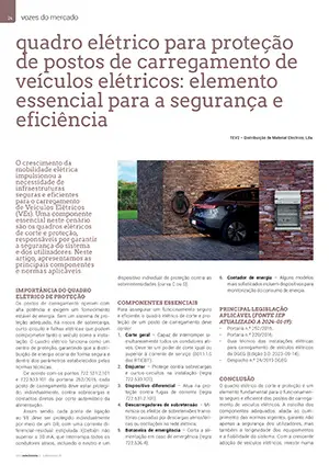 Artigo sobre quadro elétrico para proteção de postos de carregamento de veículos elétricos
