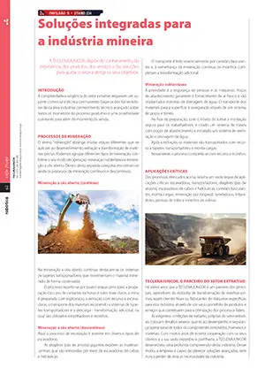 Artigo sobre Soluções integradas para mineração