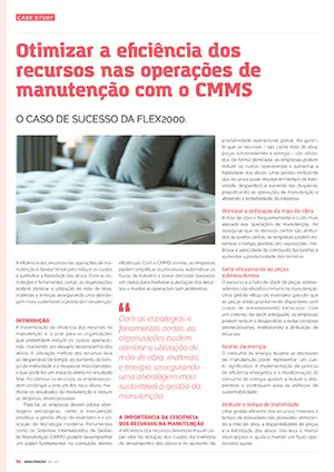 Artigo sobre otimizar a eficiência dos recursos nas operações de manutenção com o CMMS
