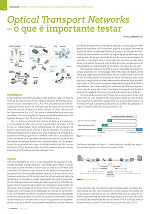 Artigo sobre Optical Transport Networks - o que é importante testar Artigo sobre Optical Transport Networks - o que é importante testar