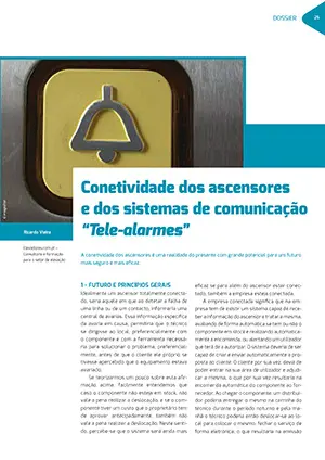 Artigo sobre Conetividade dos ascensores e dos sistemas de comunicação “Tele-alarmes”