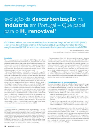 Artigo sobre Evolução da descarbonização na indústria em Portugal – Que papel para o H2 renovável? Artigo sobre Evolução da descarbonização na indústria em Portugal – Que papel para o H2 renovável?