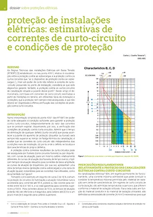 Artigo sobre Proteção de instalações elétricas: estimativas de correntes de curto-circuito e condições de proteção
